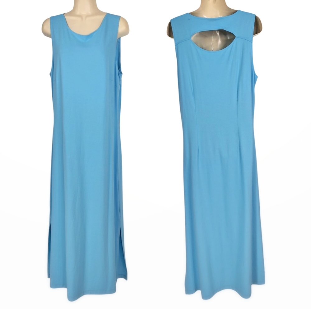 TALBOTS Keyhole Back Turquoise Maxi Dress NWT Sz M